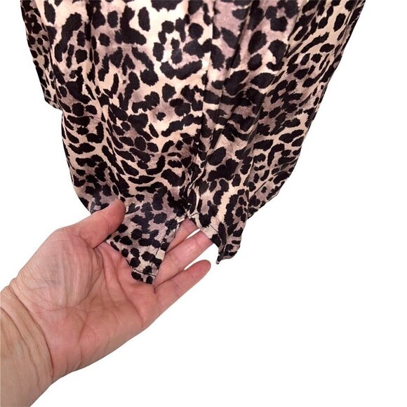 Nation Ltd Paloma Dress Medium M Womens Animal Print Brown Tan Made In USA - Picture 7 of 12